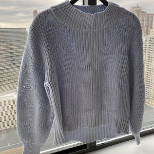 J Crew Mockneck Fisherman Sweater - Periwinkle